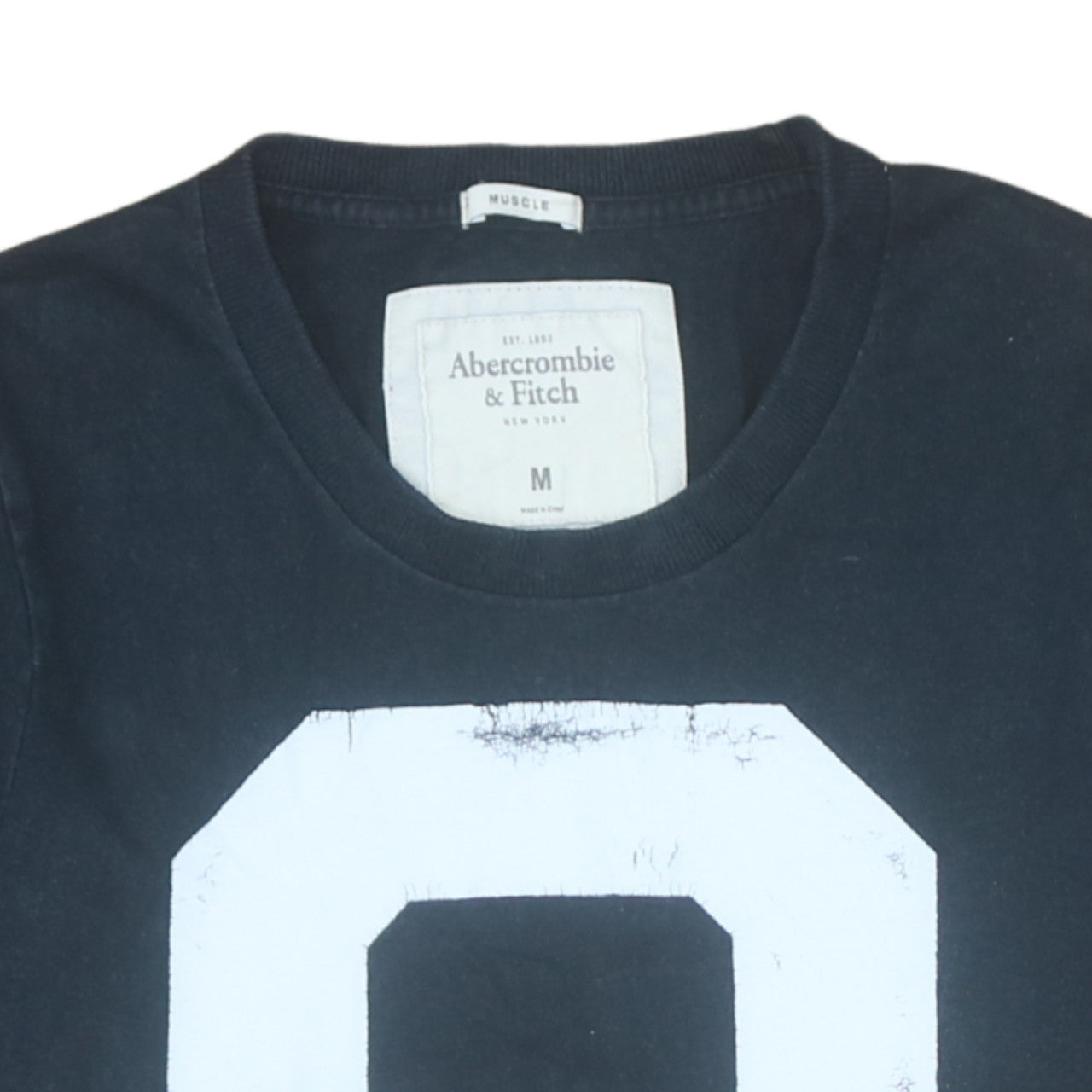 Abercrombie & Fitch Men's Black Graphic Print Crew Neck T-Shirt M