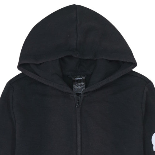 Adidas Womens Black XL Full Zip Hoodie Sweatshirt with Logo Sleeve