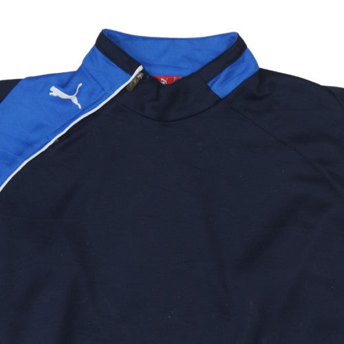 Puma Men's Blue 1/4 Zip Mock Neck Sports Sweatshirt Size L