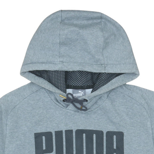 Puma Men's Grey Pullover Hoodie Medium Sports Fleece Sweatshirt