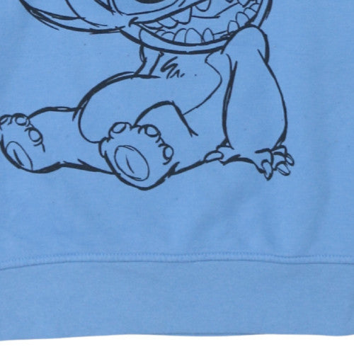 Disney Women Blue Stitch Sweatshirt Size S Ohana Means Family
