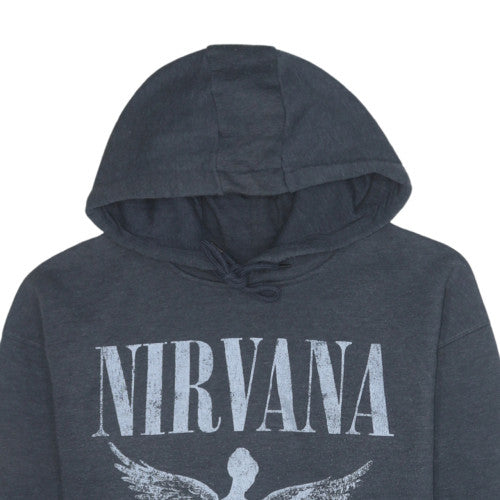 Nirvana Women's Black Pullover Hoodie Small Graphic Print Fleece