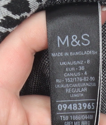 Marks and Spencer Women's Grey Animal Print Pencil Skirt Size 8