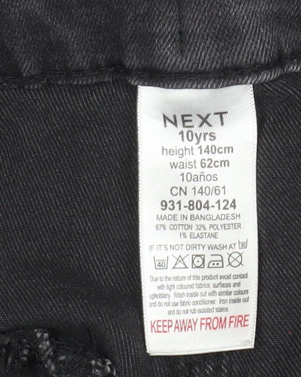 Next Girls Grey Wide-Leg Stretch Jeans 10 Years High Rise Casual