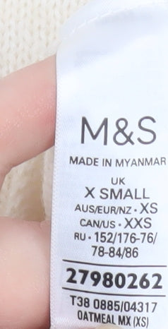 Marks and Spencer Womens Ivory Fair Isle Knit Jumper XS