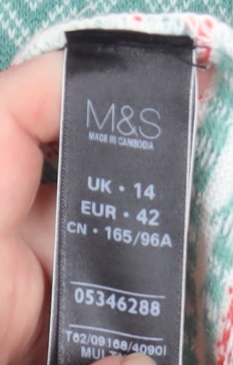 Marks and Spencer Women’s Multicoloured Fair Isle Pullover Jumper UK 14