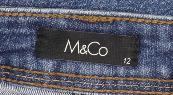 M&Co Womens Blue Size 12 Skinny Stretch Denim Jeans