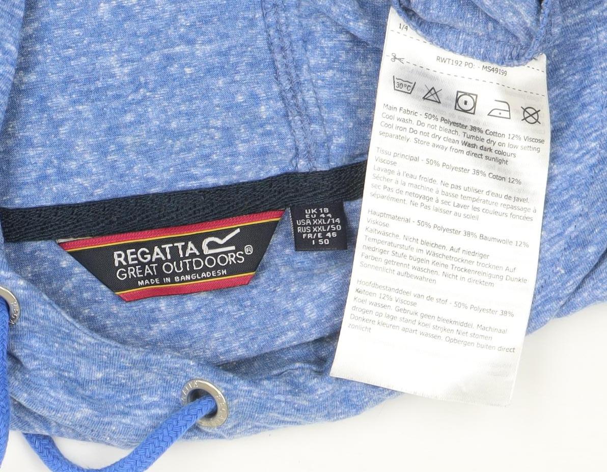 Regatta Womens Blue Plus XXL Hooded Pullover Hoodie