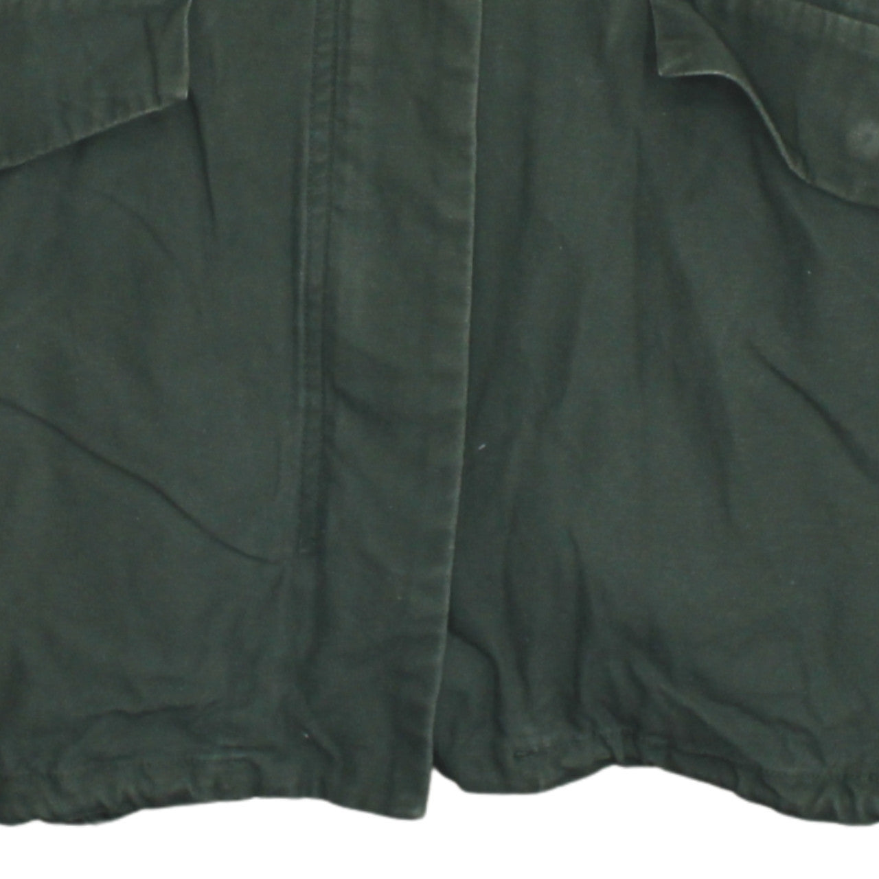 H&M Women's Green Military Jacket Size 12 Cotton Long Casual Style