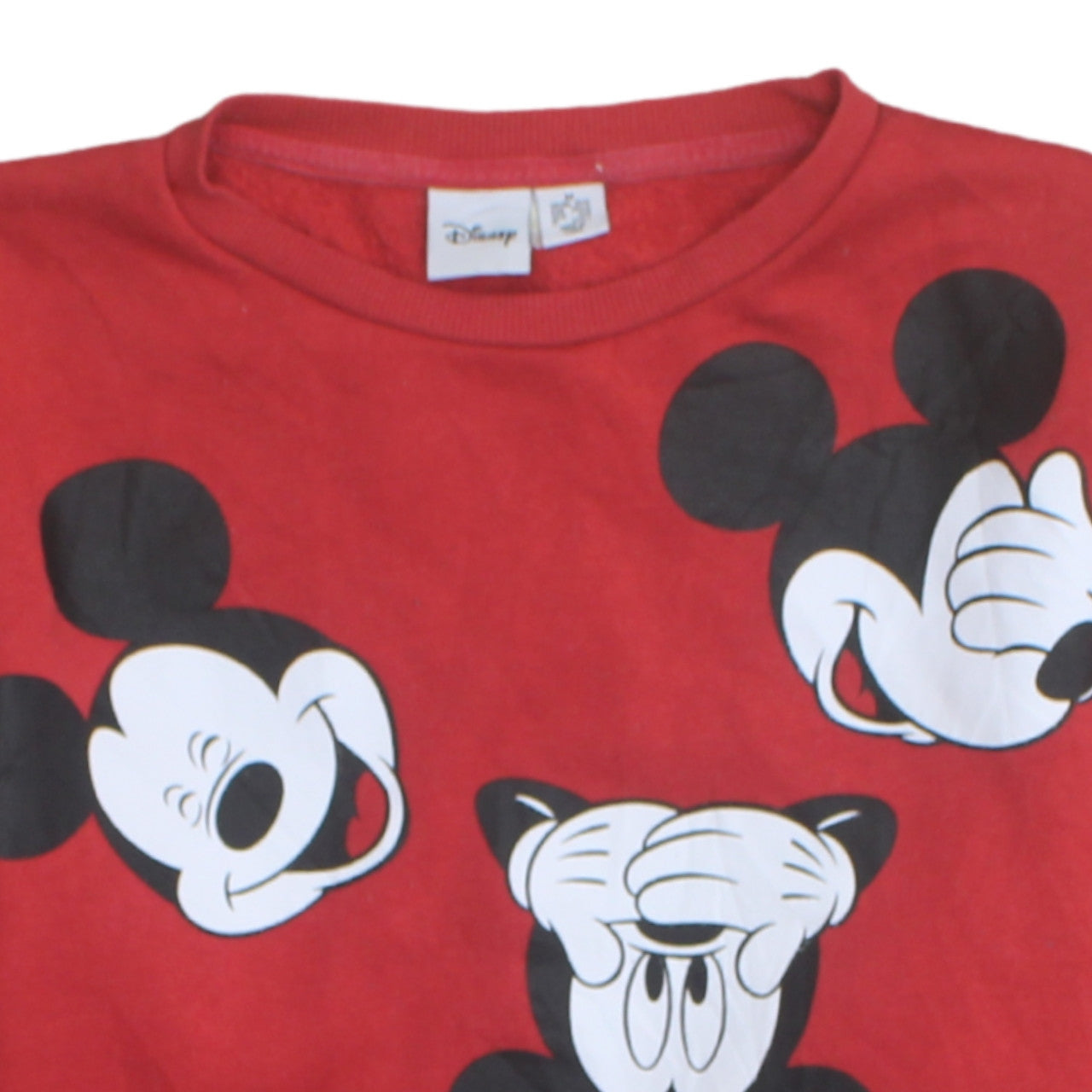 Disney Womens Red Mickey Mouse Pullover Sweatshirt Size M 10/12