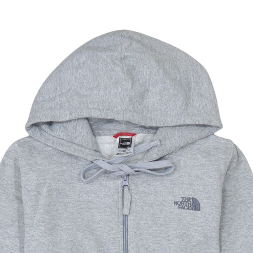 The North Face Womens Grey Small Full Zip Hoodie Cotton Blend