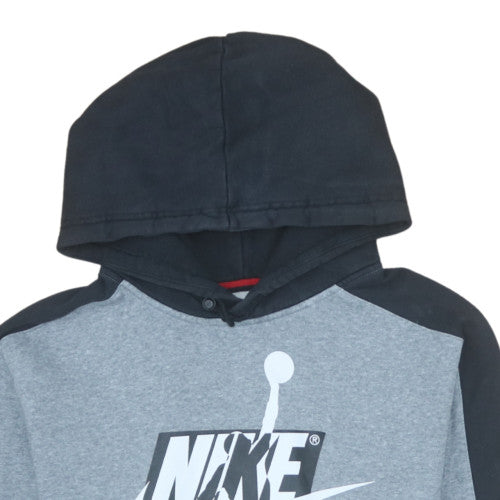 Nike Air Jordan Grey Logo Hoodie Teens L Regular Fit Pullover