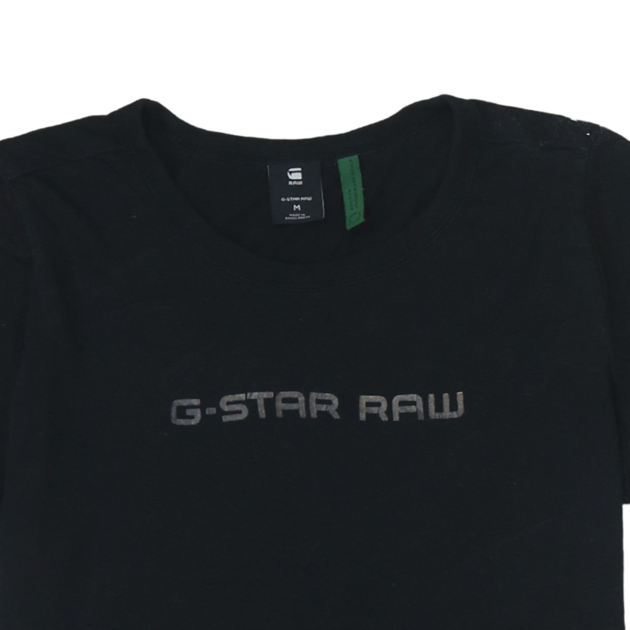 G-Star Raw Women's Black Cotton Crew Neck T-Shirt Size M