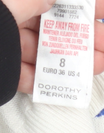Dorothy Perkins Women’s Blue Striped Cotton Jumper Size 8