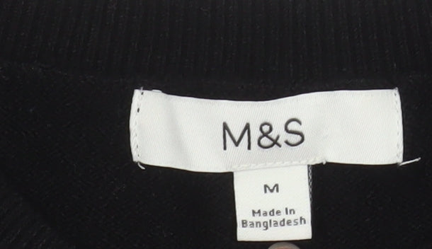 Marks and Spencer Womens Black Sequin Knit Jumper Medium