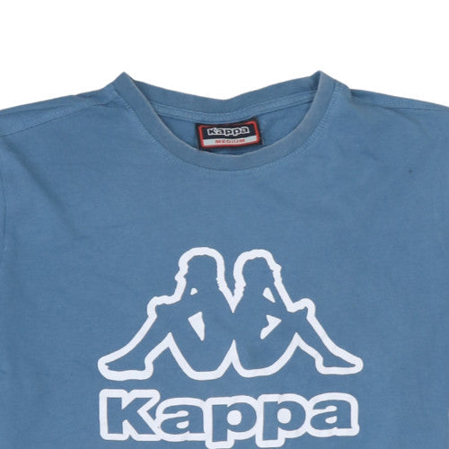 Kappa Men's Blue Graphic Logo Short Sleeve Cotton T-Shirt Size M