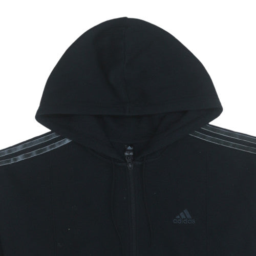 Adidas Womens Black Full Zip Hoodie Size L Fleece Lined