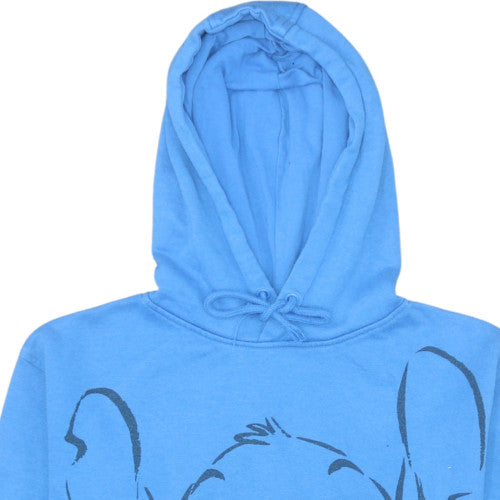 Disney Women Blue Stitch Pullover Hoodie XS Cotton Blend