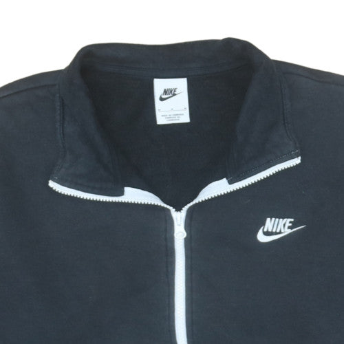 Nike Women’s Black 1/2 Zip Sweatshirt M Cotton Blend Sportswear