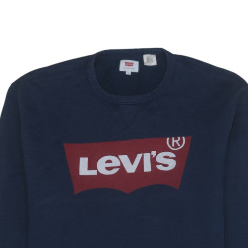 Levi's Men's Blue Logo Crew Neck Pullover Sweatshirt Size L