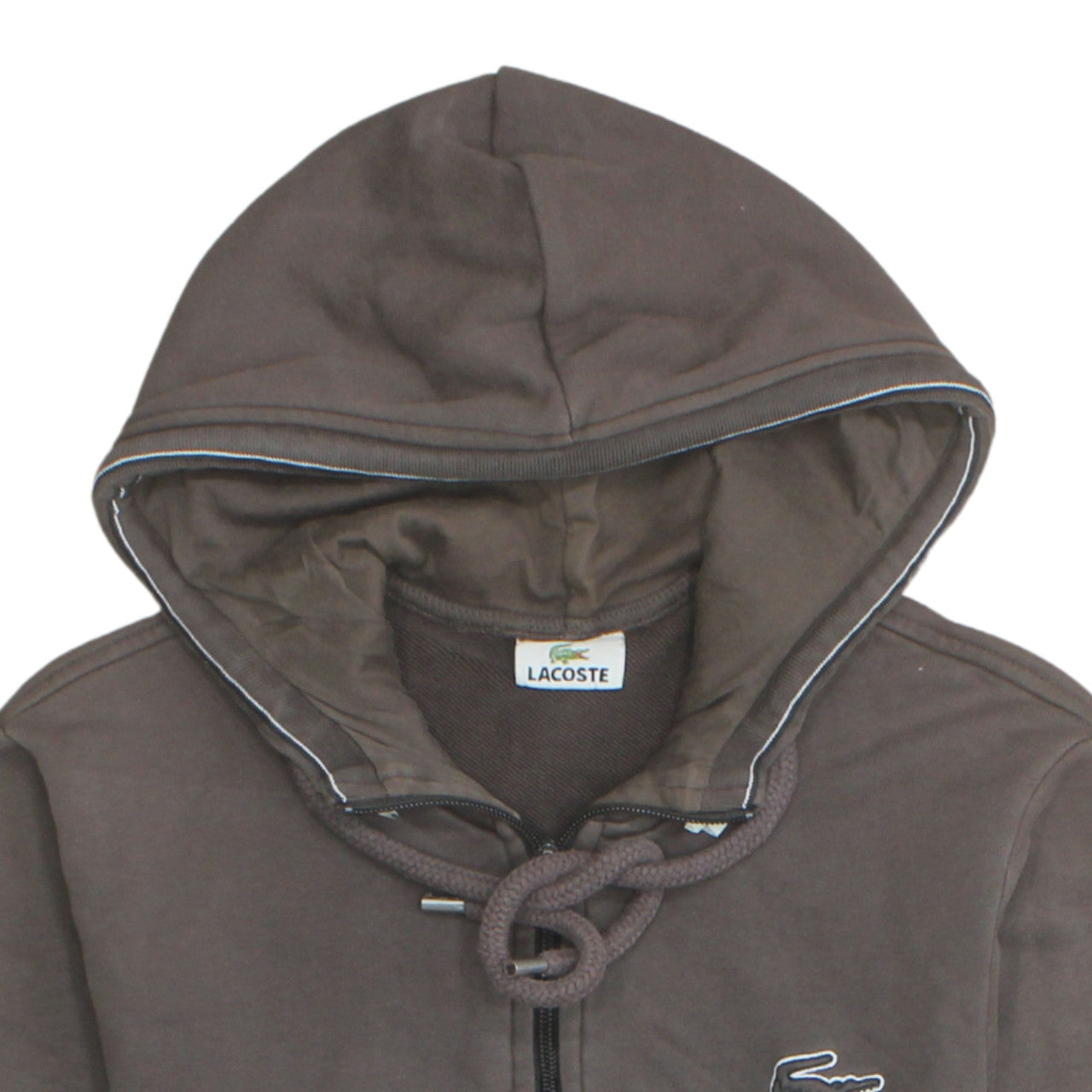 Lacoste Men's Brown Full Zip Hoodie Size M Classic Style