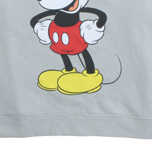 Disney Women Grey Mickey Mouse Pullover Sweatshirt Size L