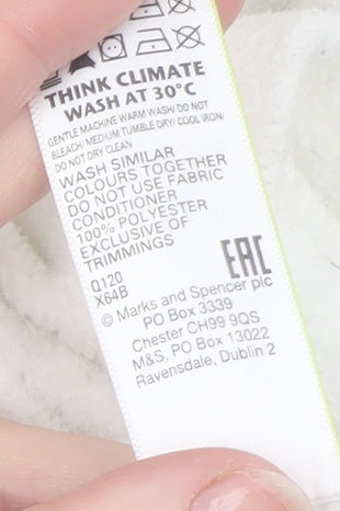 Marks and Spencer Women’s White Fleece Full Zip Jacket Size 10