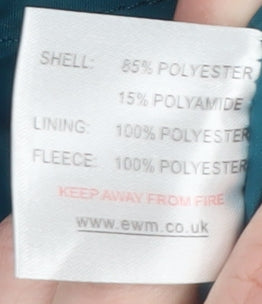 EWM Womens Blue Hooded Mid-Length Rain Coat Size 18