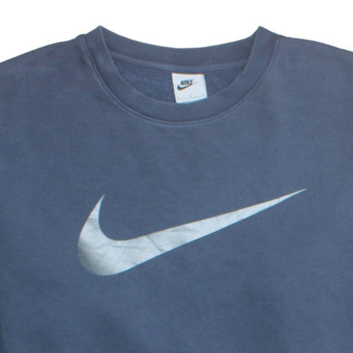 Nike Men's Blue Logo Crew Neck Pullover Sweatshirt Size L
