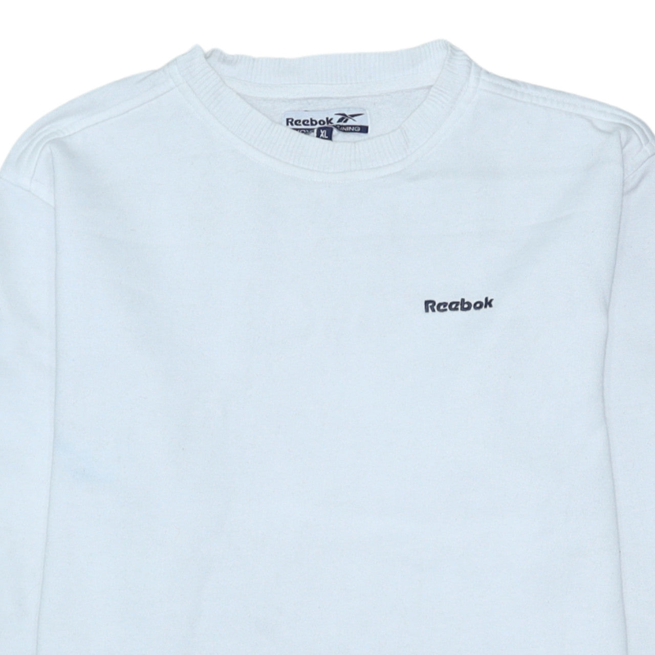 Reebok Womens White XL Crew Neck Pullover Sweatshirt