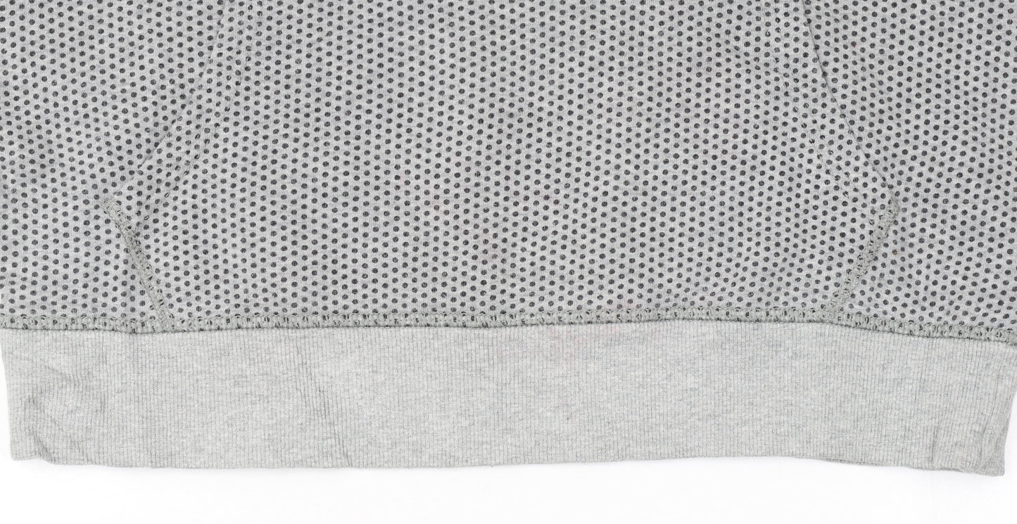 Converse Womens Grey Polka Dot Pullover Hoodie Medium