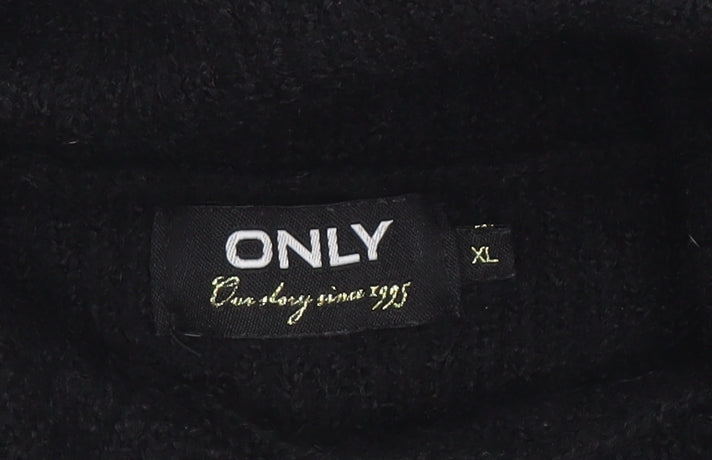 ONLY Women’s Black Roll Neck Long Sleeve Wool Blend Jumper XL