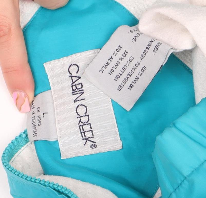Cabin Creek Women's Blue L Windbreaker Jacket Nylon Full Zip