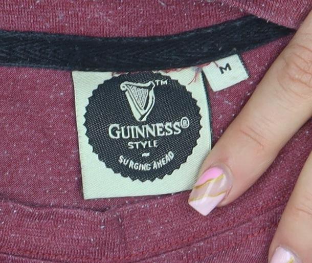 Guinness Men’s Red Short Sleeve Crew Neck Graphic T-Shirt M