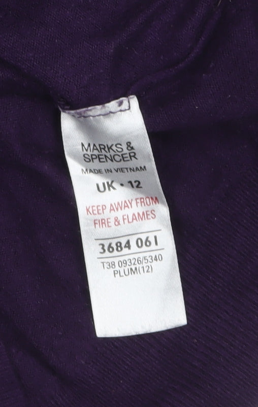 Marks and Spencer Womens Purple Cowl Neck Jumper Size 12