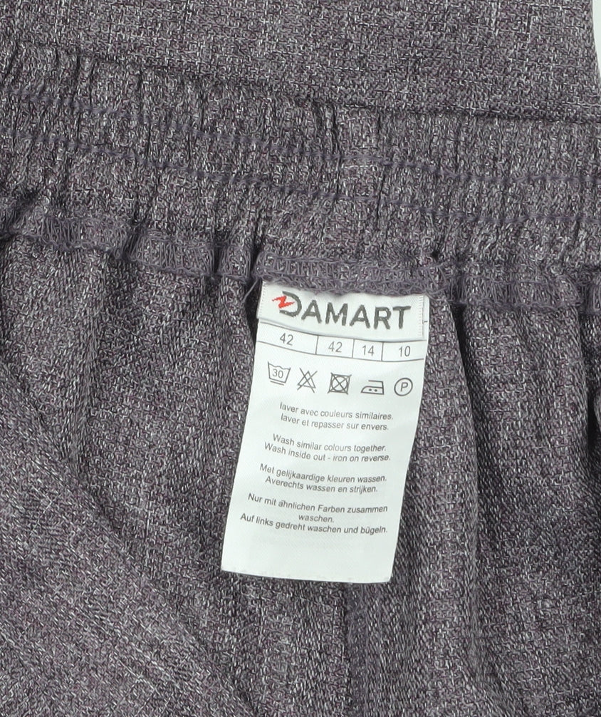 Damart Women’s Grey Straight Leg Trousers Size 14 Elastic Waist