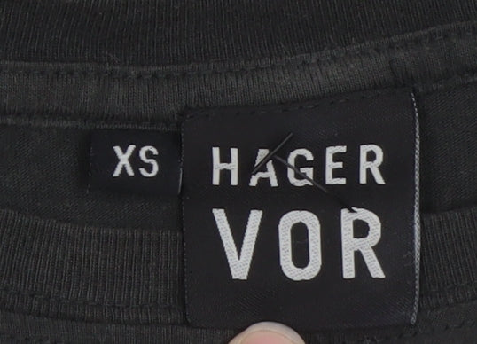 Hager Vor Men's Black XS Graphic Print Cotton T-Shirt