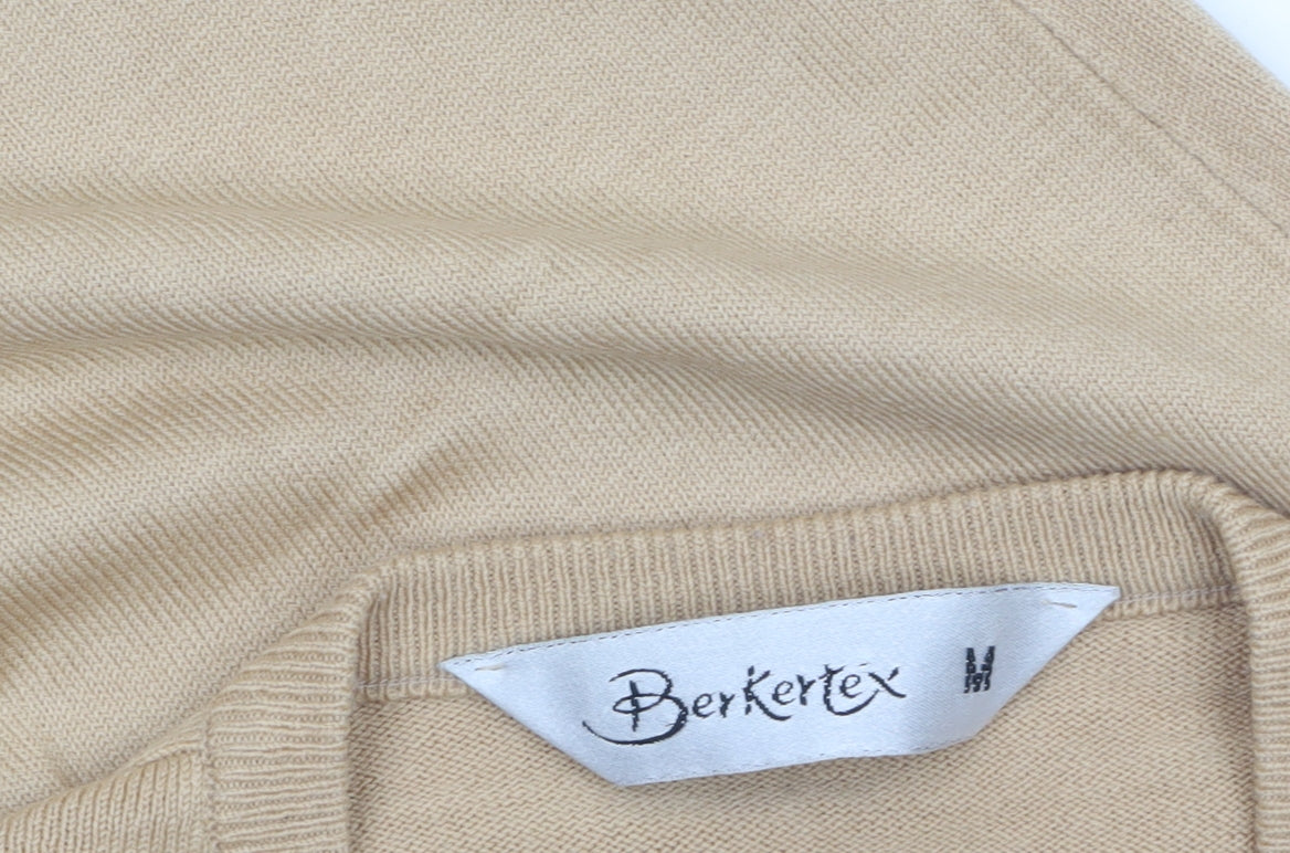 Berkertex Men’s Beige Cashmillon V-Neck Sleeveless Vest Jumper M