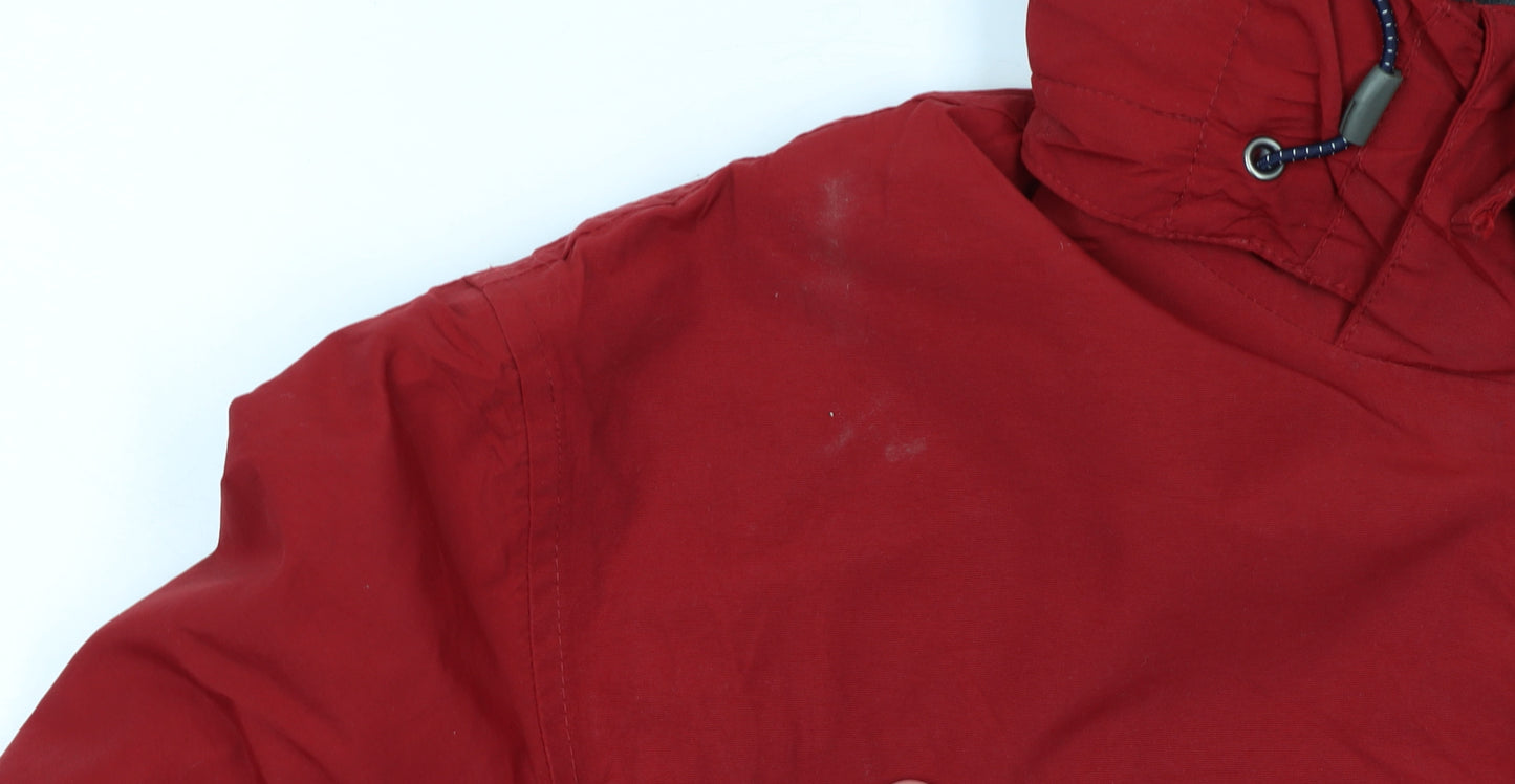 Lands' End Men's Red XL Full Zip Hooded Nylon Jackets