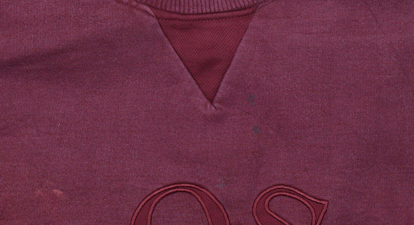 Hugo Boss Men's Red Small Pullover Sweatshirt Embroidered Logo