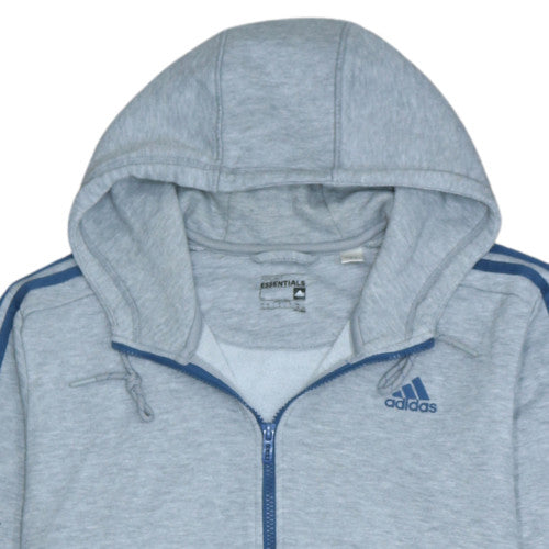 Adidas Men's Grey Full Zip Hoodie L Sports Essentials Climalite