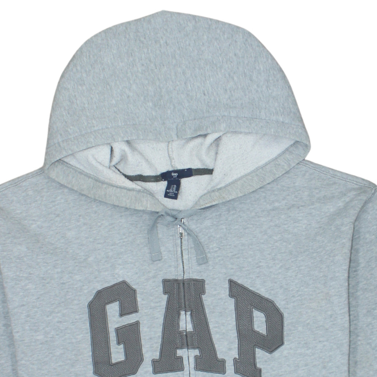 GAP Mens Grey XL Full Zip Hoodie Logo Fleece Sweatshirt