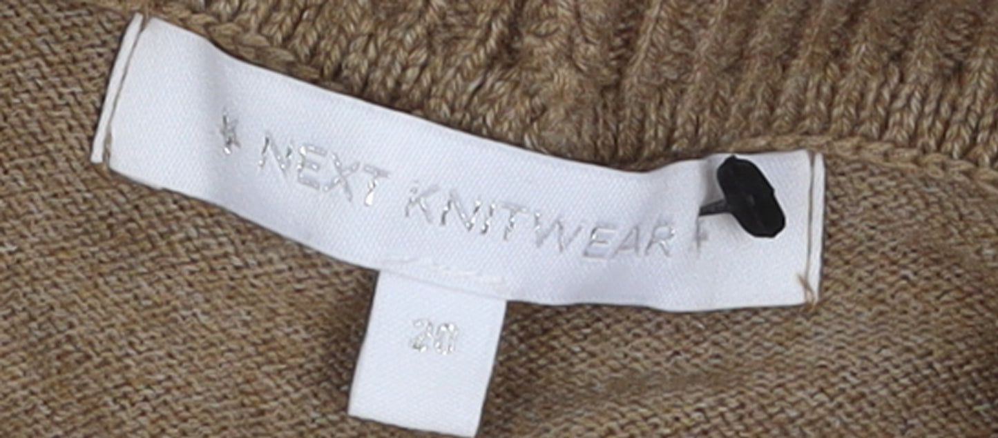Next Women’s Beige Striped Roll Neck Long Sleeve Jumper Size 20