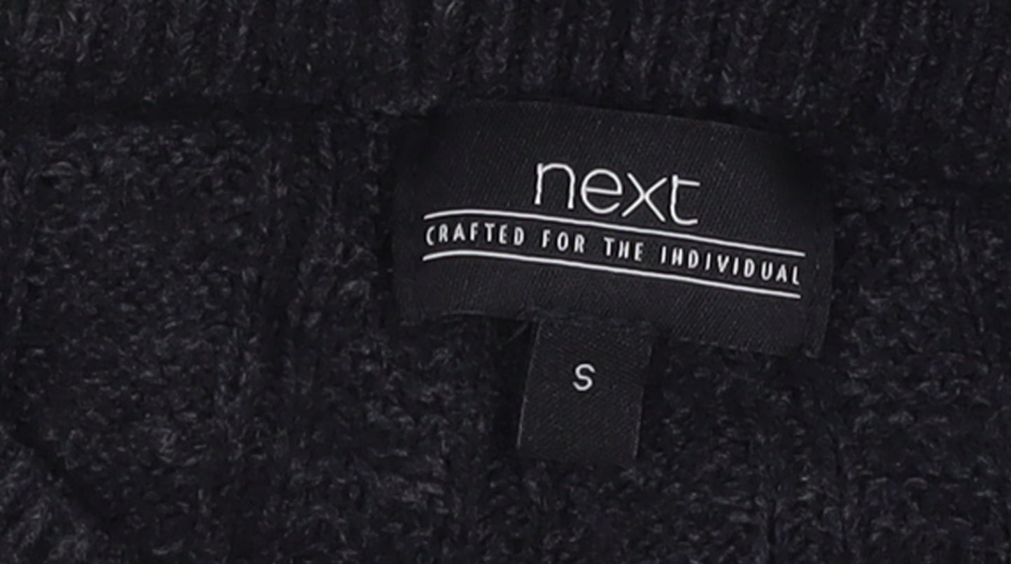Next Men’s Black Cable-Knit Crew Neck Jumper Size S
