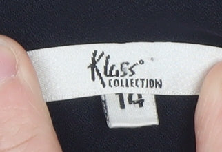 Klass Collection Women's Blue Size 14 Short Sleeve Blazer