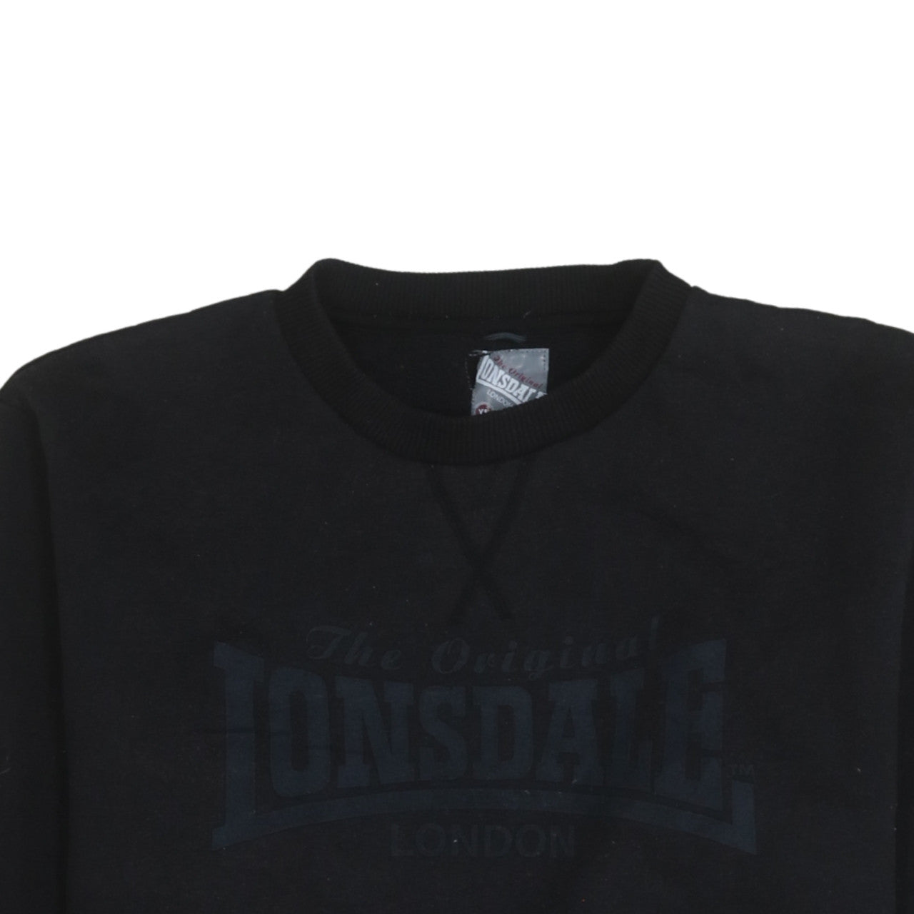 Lonsdale Men’s Black XL Pullover Sweatshirt Crew Neck Logo Jumper