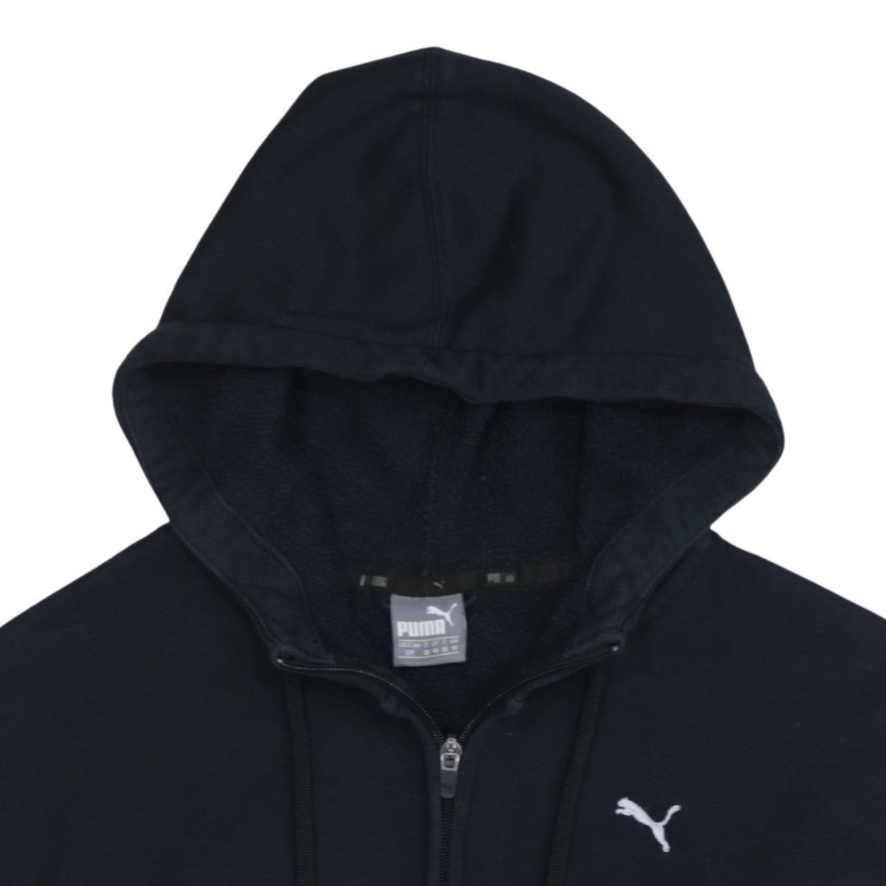 Puma Women Black Full Zip Hoodie Size 10 Hooded Sweatshirt