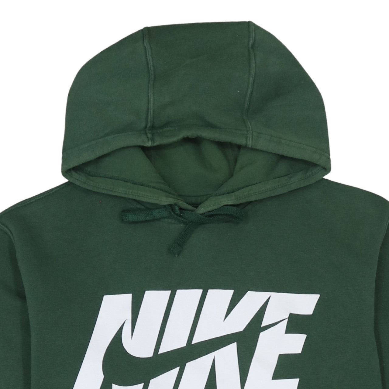 Nike Mens Green Pullover Hoodie M Graphic Logo Cotton Blend