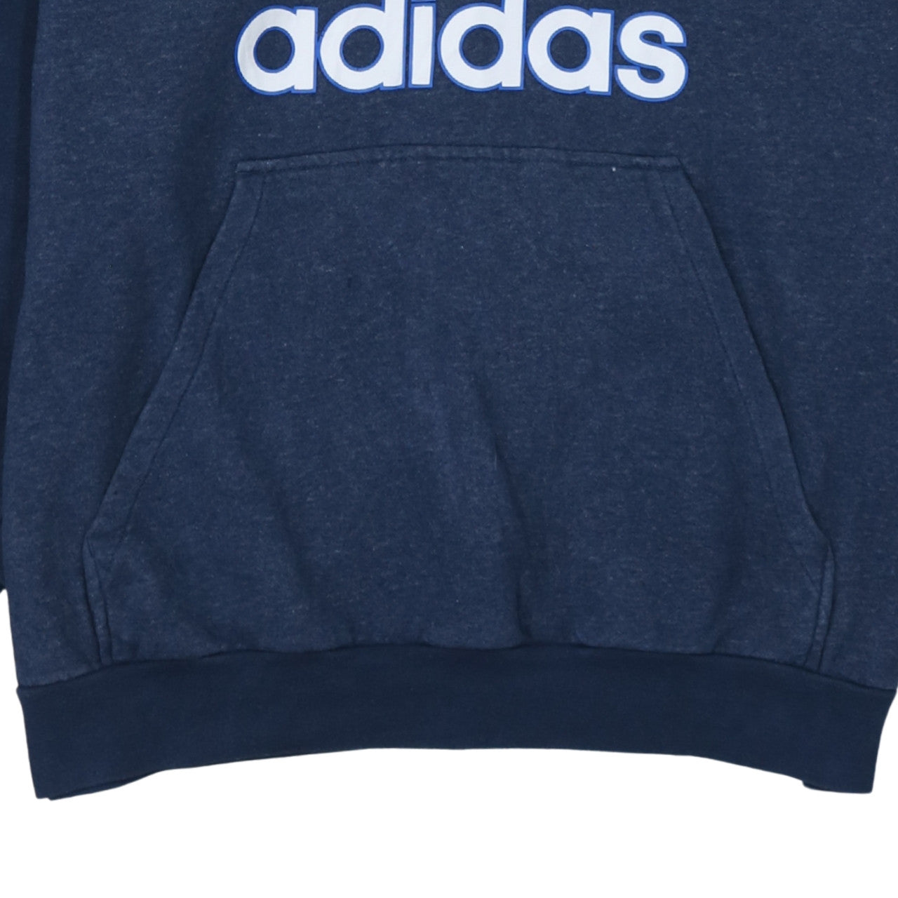 Adidas Men Blue XL Pullover Hoodie with Logo Graphic Print