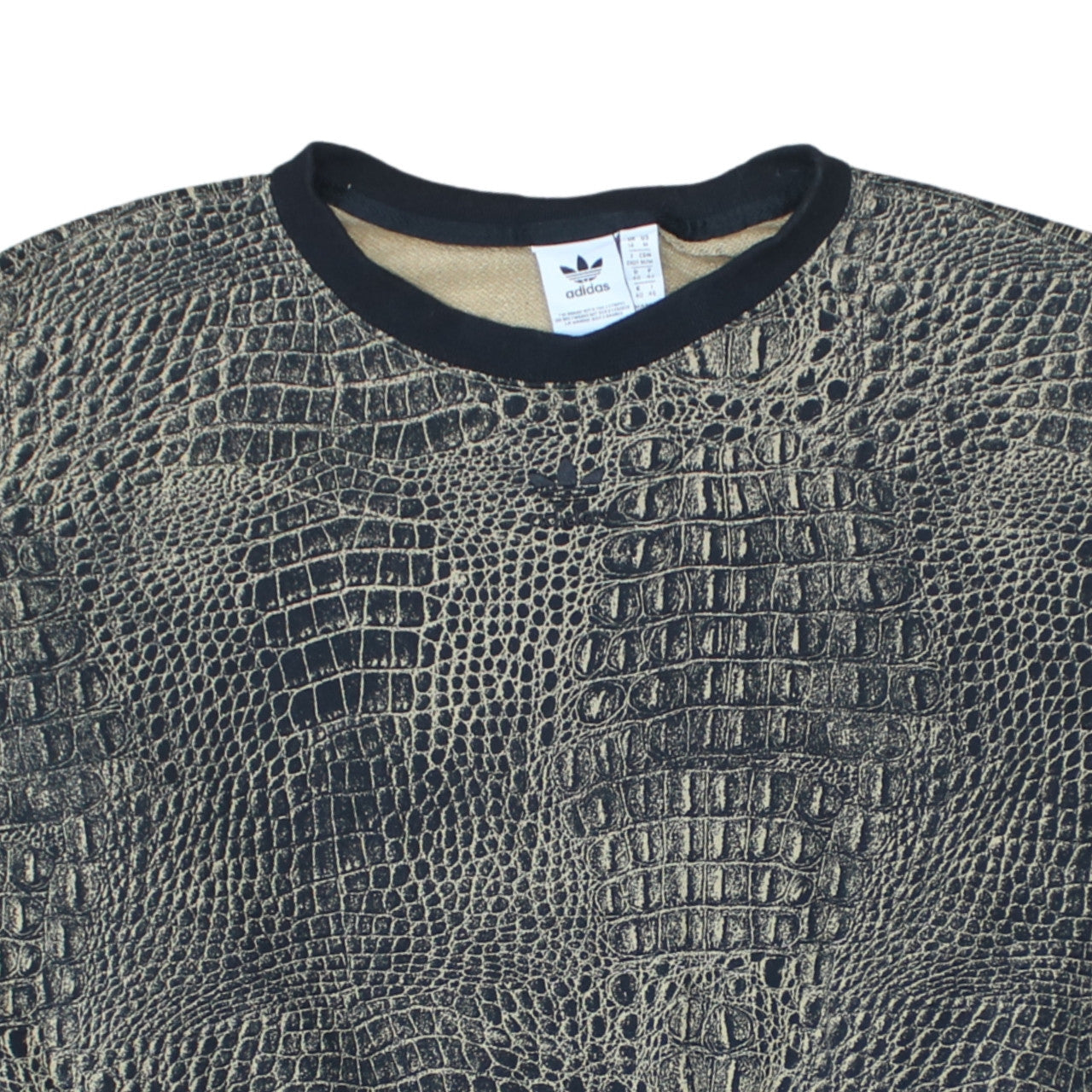Adidas Womens Beige Animal Print Pullover Sweatshirt Size 14